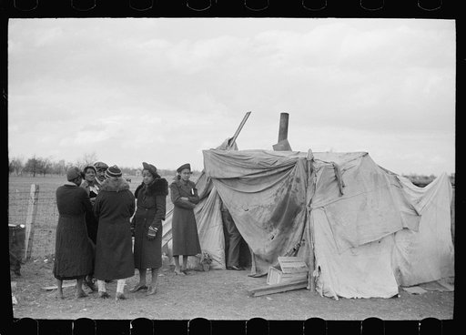 Untitled photo, possibly related to: Evicted sharecroppers along Highway 60, New Madrid County, Missouri