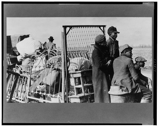 Evicted sharecroppers along Highway 60, New Madrid County, Missouri