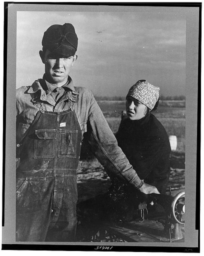 Evicted sharecroppers along Highway 60, New Madrid County, Missouri