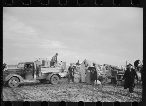 Untitled photo, possibly related to: State highway officials moving sharecroppers away from roadside to area between levee and Mississippi River, New Madrid County, Missouri