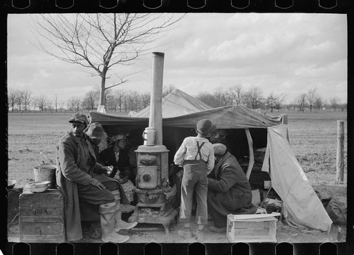 Untitled photo, possibly related to: Evicted sharecroppers along Highway 60, New Madrid County, Missouri