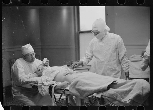 Untitled photo, possibly related to: Patient being prepared for operation, Herring Hospital (private), Herrin, Illinois