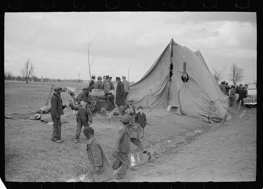 Untitled photo, possibly related to: Evicted sharecroppers along Highway 60, New Madrid County, Missouri