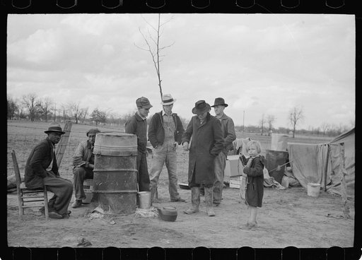 Untitled photo, possibly related to: Evicted sharecroppers along Highway 60, New Madrid County, Missouri