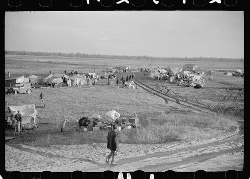 Untitled photo, possibly related to: New Madrid County spillway where evicted sharecroppers were moved from highway, Missouri