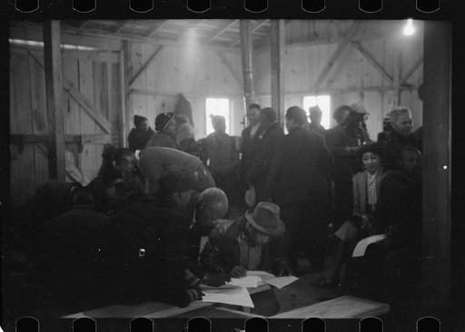 Untitled photo, possibly related to: Family at annual meeting of cooperative, Southeast Missouri Farms