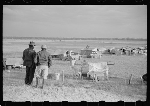 Untitled photo, possibly related to: New Madrid County spillway where evicted sharecroppers were moved from highway, Missouri