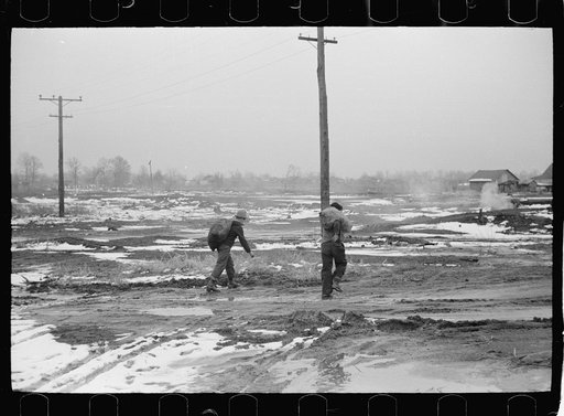 Untitled photo, possibly related to: Ruins of Franco Coal Company No. 1 mine, Steritz, Illinois. The mine was flooded in 1938 and abandoned (see 26984-D)