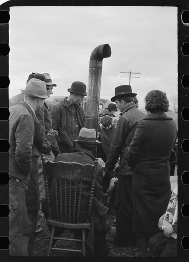 Evicted sharecroppers on Highway 60, New Madrid County, Missouri