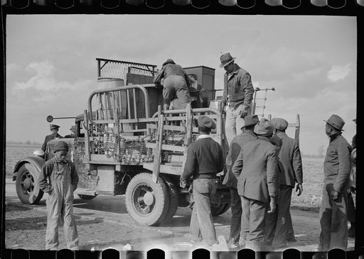 Untitled photo, possibly related to: State highway officials moving sharecroppers away from roadside to area between the levee and the Mississippi River, New Madrid County, Missouri