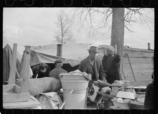Untitled photo, possibly related to: Evicted sharecroppers along Highway 60, New Madrid County, Missouri