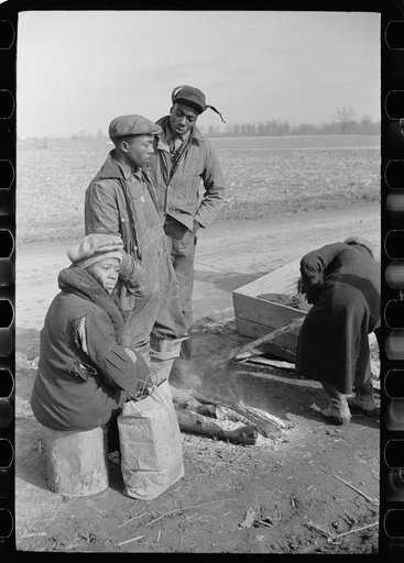 Evicted sharecropper along Highway 60, New Madrid County, Missouri