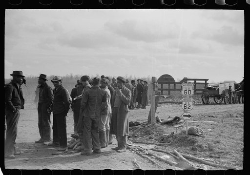 Untitled photo, possibly related to: Evicted sharecroppers along Highway 60, New Madrid County, Missouri