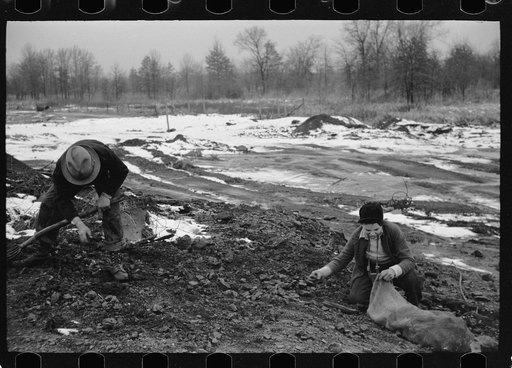 Untitled photo, possibly related to: Boys digging for coal on slack pile, Steritz, Illinois