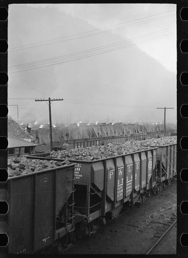 Untitled photo, possibly related to: Burning coke ovens, Smithers, West Virginia