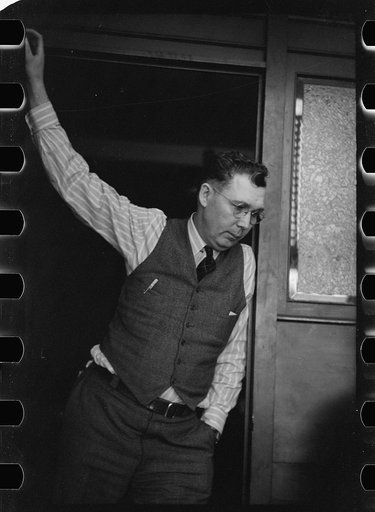 Untitled photo, possibly related to: U.M.W.A. (United Mine Workers of America) official, Herrin, Illinois. General caption: Williamson County, Illinois once produced 11,000,000 tons of coal a year, and led the state in output.  Since 1923 output has steadily declined until now it falls short of 2,00
