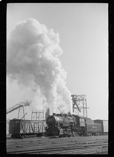 Railroad yards along riverfront, St. Louis, Missouri