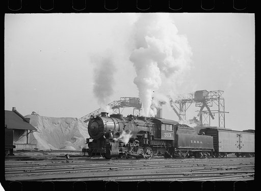 Railroad yards along riverfront, St. Louis, Missouri