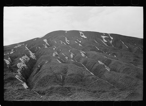 Untitled photo, possibly related to: Slag pile, only remnant of abandoned coal mine, Herrin, Illinois (see general caption card no. 2994-M4)