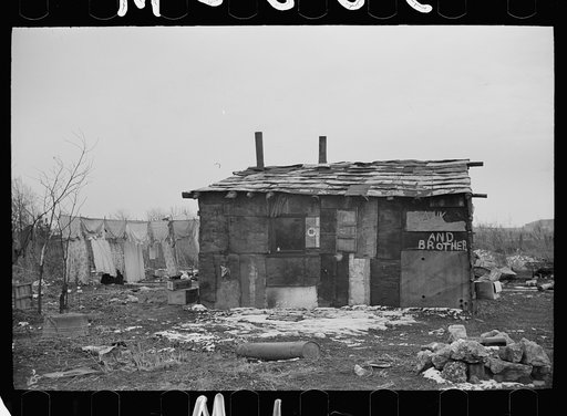 A shanty built of refuse near the Sunnyside slack pile, Herrin, Illinois