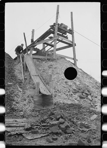 Untitled photo, possibly related to: Primitive gopher hole with minimum of equipment. Williamson County, Illinois (see 26940-D)