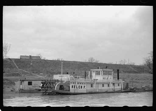 Ohio River steamboat, Shawneetown, Illinois