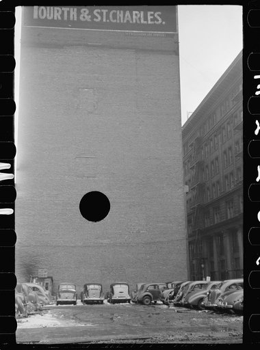 Untitled photo, possibly related to: Automobile parking lot, Saint Louis, Missouri