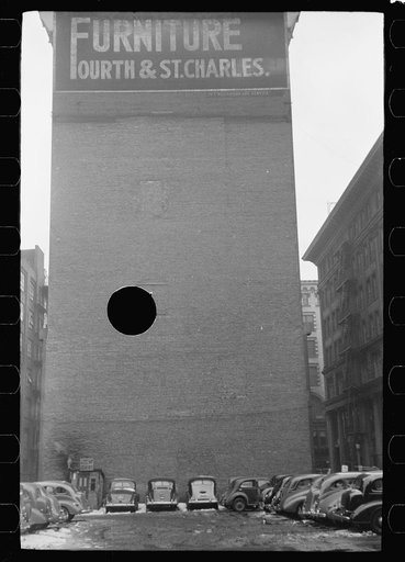 Untitled photo, possibly related to: Automobile parking lot, Saint Louis, Missouri