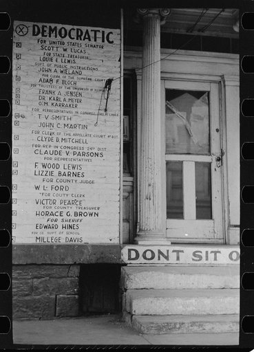 Untitled photo, possibly related to: Democratic headquarters, Shawneetown, Illinois