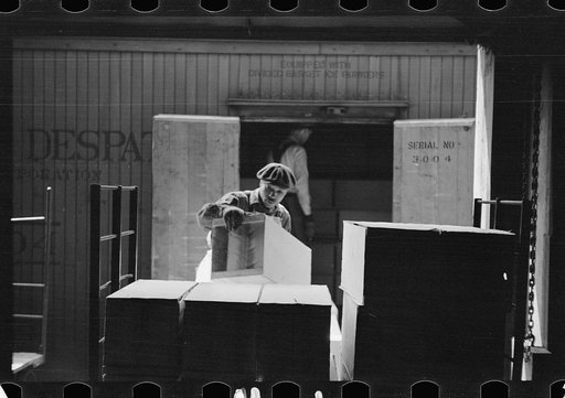 Untitled photo, possibly related to: Packing eggs in cold storage warehouse, Jersey City, New Jersey