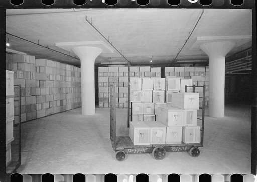 Untitled photo, possibly related to: Packing eggs in cold storage warehouse, Jersey City, New Jersey