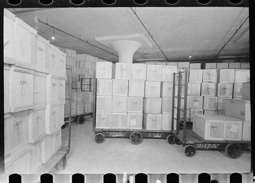 Untitled photo, possibly related to: Packing eggs in cold storage warehouse, Jersey City, New Jersey