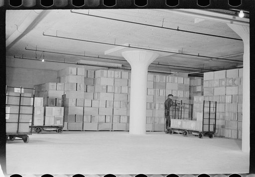 Untitled photo, possibly related to: Packing eggs in cold storage warehouse, Jersey City, New Jersey
