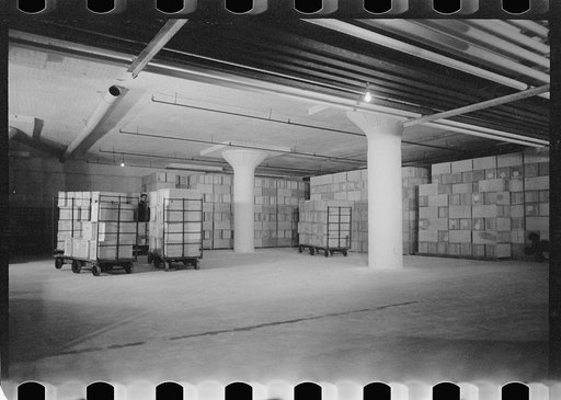 Untitled photo, possibly related to: Packing eggs in cold storage warehouse, Jersey City, New Jersey