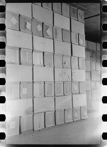 Untitled photo, possibly related to: Packing eggs in cold storage warehouse, Jersey City, New Jersey
