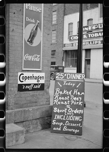 Menu outside restaurant, La Crosse, Wisconsin
