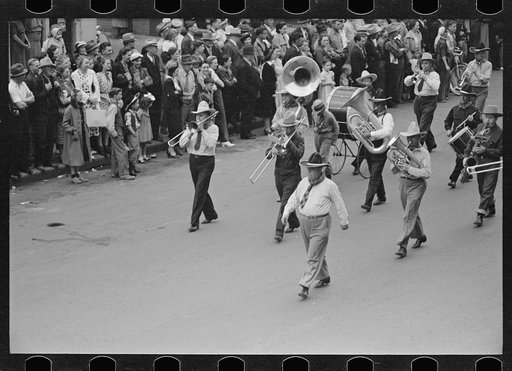 Cowboy band in Go Western parade, Billings, Montana