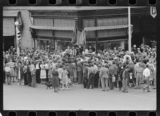 Untitled photo, possibly related to: Sidewalk barker, Billings, Montana