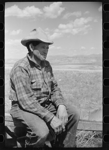 Untitled photo, possibly related to: Sheepherder and chuck wagon [i.e., sheepherder's wagon], Madison County, Montana