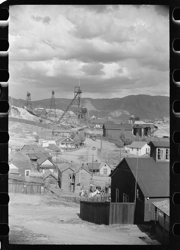 Copper mine in miner's back yard, Butte, Montana