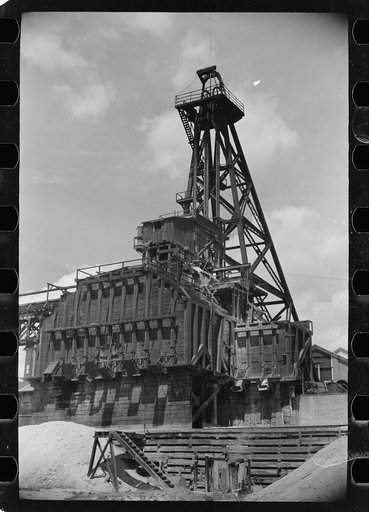 Hoist over copper mine, Butte, Montana