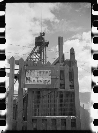 Untitled photo, possibly related to: Hoist over copper mine, Butte, Montana