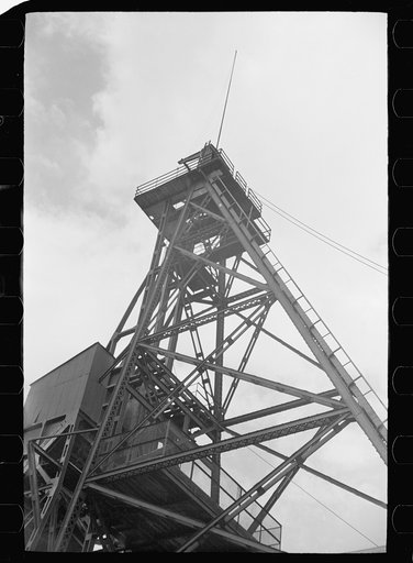 Hoist over copper mine, Butte, Montana