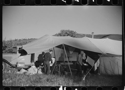 Untitled photo, possibly related to: Camp scene, Montana