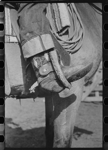 Cowboy's boot and spurs, Quarter Circle U Ranch, Big Horn County, Montana