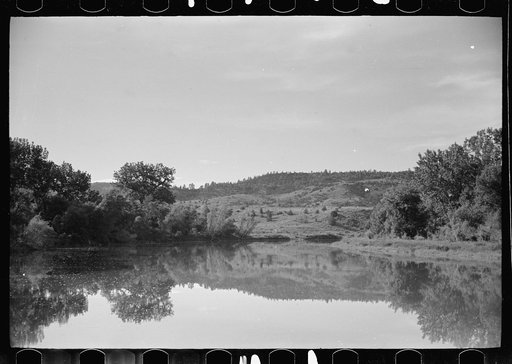 Untitled photo, possibly related to: Brush dam at Quarter Circle U Ranch, on Tongue River, Montana