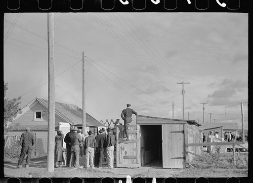 Untitled photo, possibly related to: Volunteer fire department in action, Terry, Montana