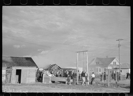 Untitled photo, possibly related to: Volunteer fire department in action, Terry, Montana