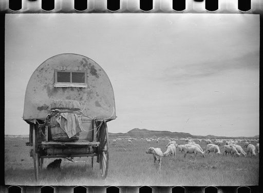 Sheepherder's wagon, Rosebud County, Montana