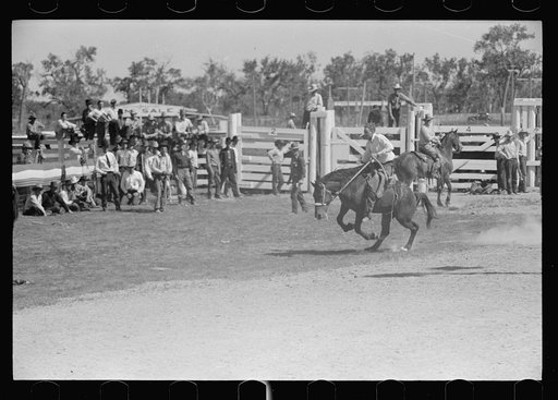 Untitled photo, possibly related to: Bronco rider, rodeo, Miles City, Montana